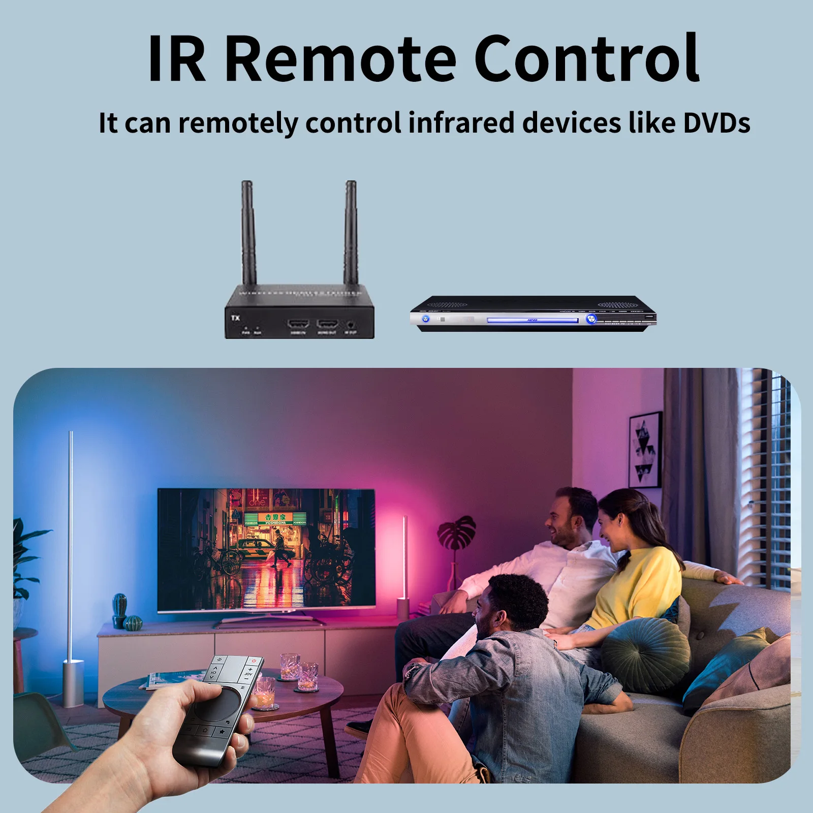 4K@30Hz Wireless HDMI Transmitter and Receiver, 200m(656ft) HDMI Extender with Local Loop Out, 2.4/5.8GHz for Streaming Video