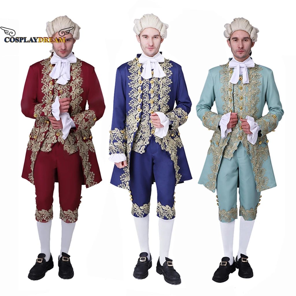 French Aristocrat Men's Rococo inspired trim Costume King Louis XVI  Cosplay Suit