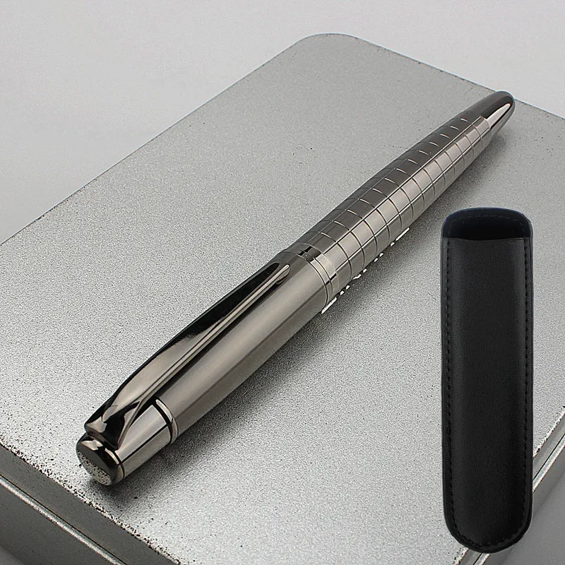 

Подарочная Роскошная металлическая шариковая ручка из искусственной кожи с сумкой