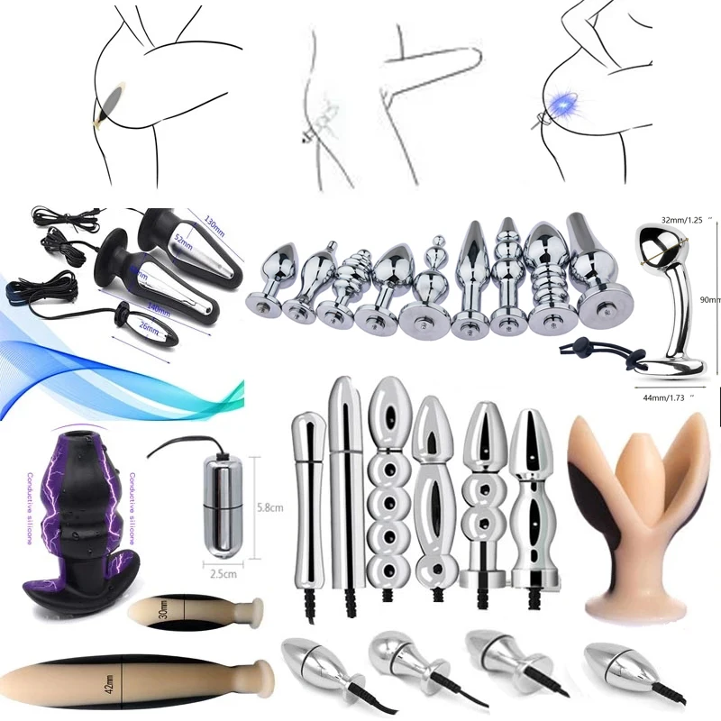 Electro Shock Anal Butt Plug Electric Estim Stimulation Sextoy bdsm Jump Eggs Prostate Massager Vibrator Sexy Toys For Couples electro sex toys electric sex toys