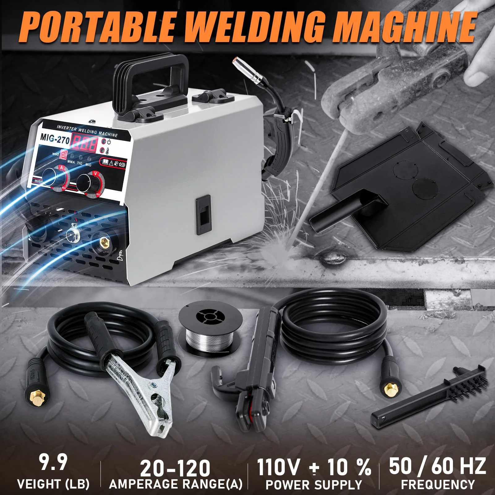 3 in 1 MIG Welder Inverter, LED Digital Display MIG Welder, TIG Welding Machine, Gasless Welder, Multi Process Welding