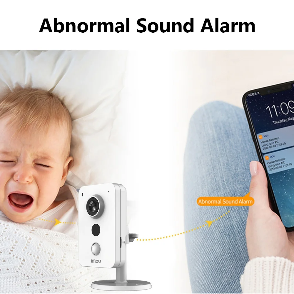 Security Cameras IMOU Cube 4MP WiFi IP Camera External Alarm Interface PIR Two-Way Talk Abnormal Sound Detection Excellent Night Vision IPC-K42P