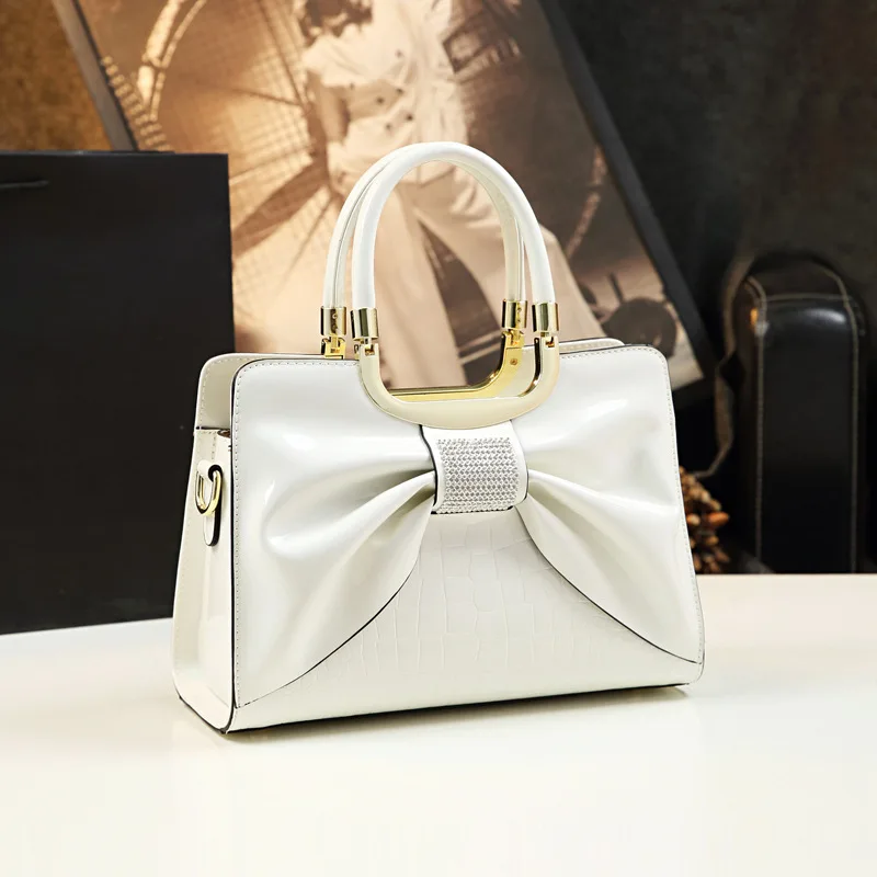 

2023 New Women Bag Crossbody Handbag Purses Patent Leather Satchel S for Tote Bow Tie Shoulder Bag Luxury Designer Women Bag