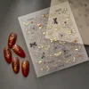 Luxury Series Dragonfly Golden Rhinestones Unique 5D Nail Stickers Back Glue Nail Sliders 1