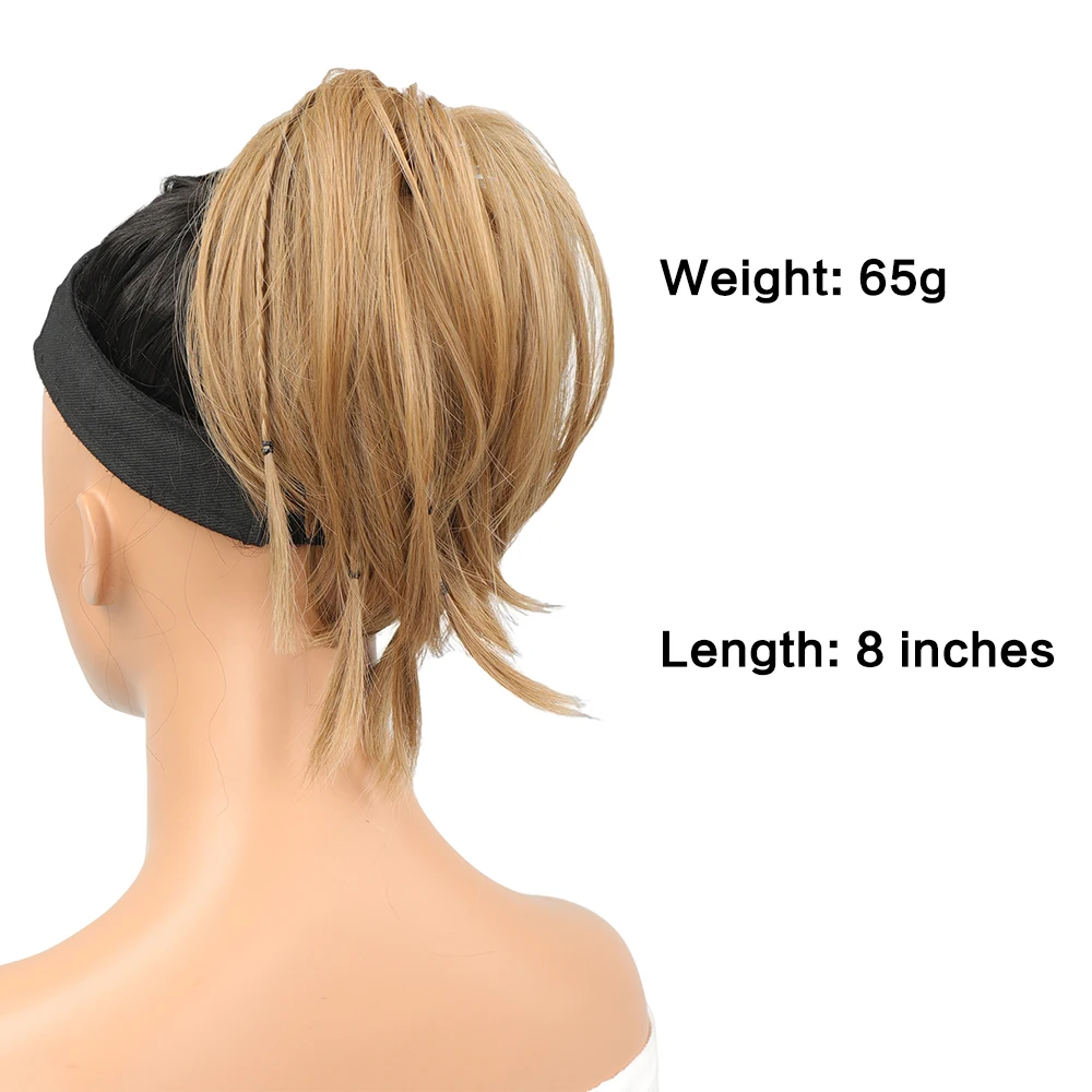 여성용 브레이드 합성 헤어피스가 있는 스트레이트 헤어 번, 내열성 섬유, 간편 착용, 데일리 파티 헤어 액세서리