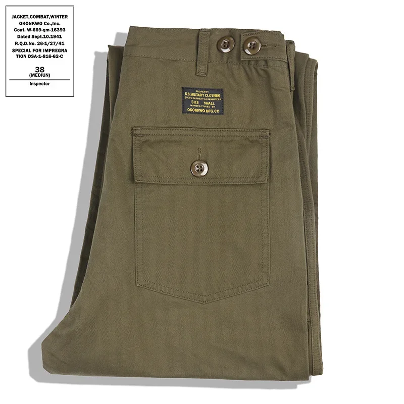 OKONKWO American Style Vintage Military Pants OG-107 Work Casual Pants People's Pattern Trousers Ame Kwo 1