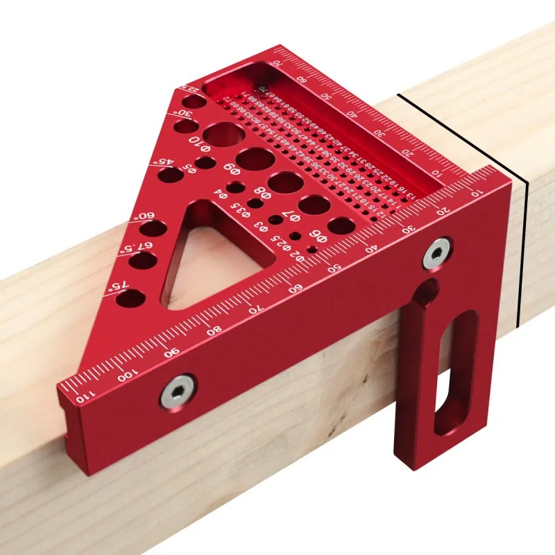 High-Precision Aluminum Alloy Woodworking Square With Dowel Pins Multi-Angle Scriber & Miter Ruler For Carpenters And Engineers 3