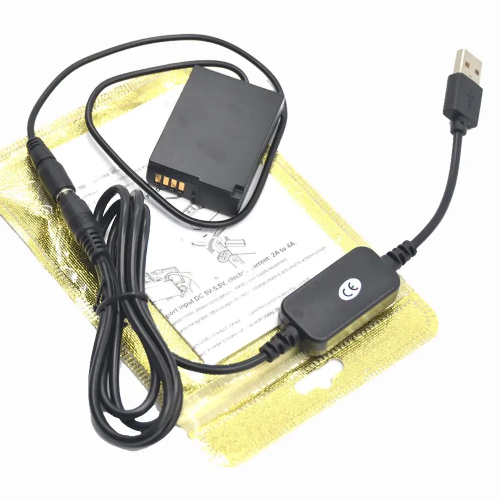 DMW-AC8 mobile power bank 5V USB cable+DMW-DCC9 DMW-BLD10 dummy battery for lumix DMC-GX1 DMC GF2 G3 G3K G3R G3T G3W G3EGK GF2CR