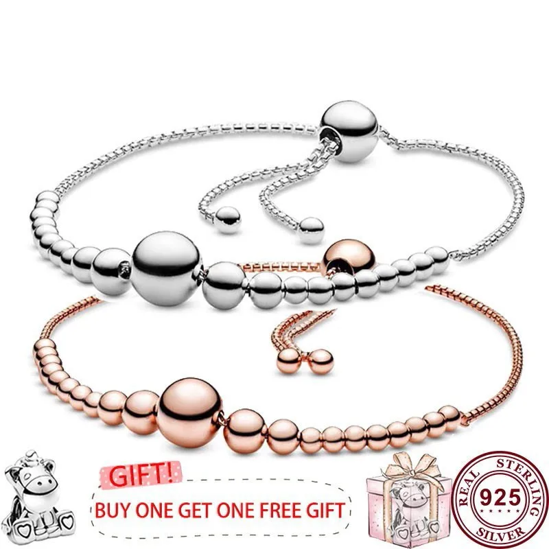 

Hot 925 Silver Exquisite Beaded Adjustable Women's Bracelet, Suitable For Original Women, High-quality Charm, Fashion Jewelry
