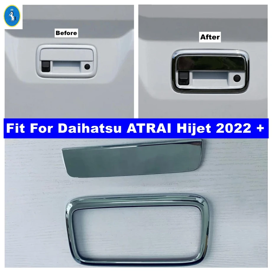 

Chrome Exterior Refit Kit Rear Tail Door Pull Doorknob Handle Bowl Sequins Cover Trim For Daihatsu ATRAI Hijet 2022 Accessories