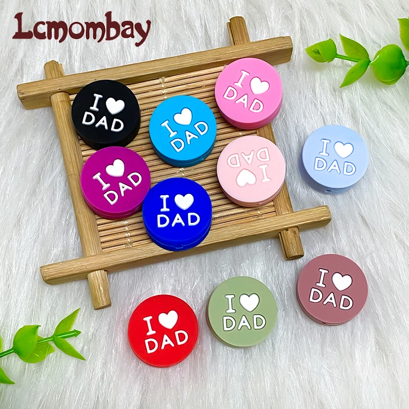 10Pcs New Love DAD Silicone Beads Make Bracelets DIY Pacifier Chain Baby Teething Toy Jewelry Accessories teething toys pacifier chain pacifier accessories teething beads baby silicone accessories