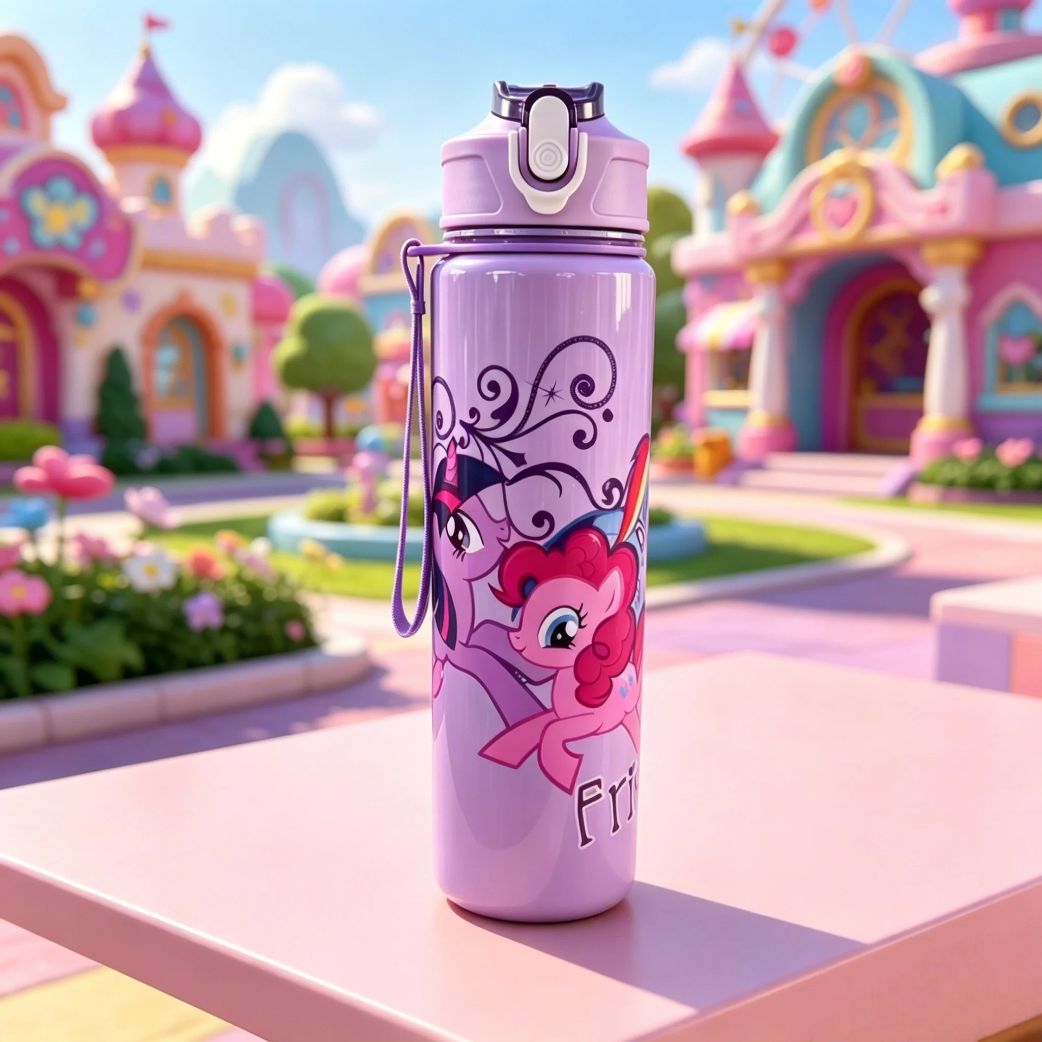Charming Pony-Printed Leakproof Reusable Water Bottle – Durable, High-Grade & Lightweight