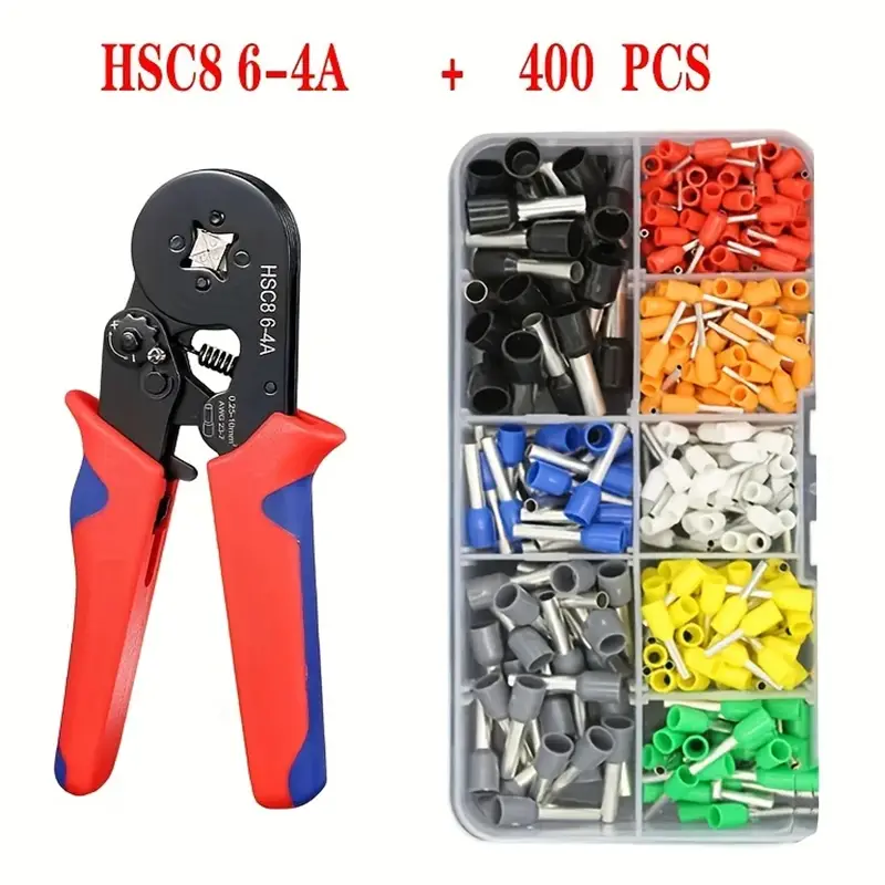 Crimper Plier HSC8 6-4 0.25-10mm ² 23-7AWG For Ferrule Tubular Terminals Ferrule Crimping Clamp Set Wire Head Electrician Tool image 5