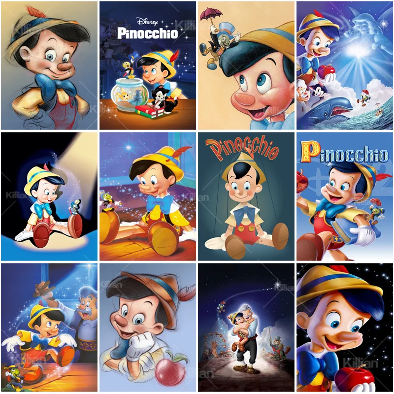 Disney Cartoon Movie Pinocchio Fai Da Te 5D Pittura Diamante Punto Croce Ricamo Kit Completo Aneto Mosaico Decorazione Della Parete Regalo Di Complean