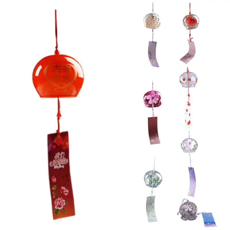 

Japanese Wind Chimes Wind Bell Handmade Glass Furin Spa Romantic Flower Small Wind Bells For Gift Home Office Decoration