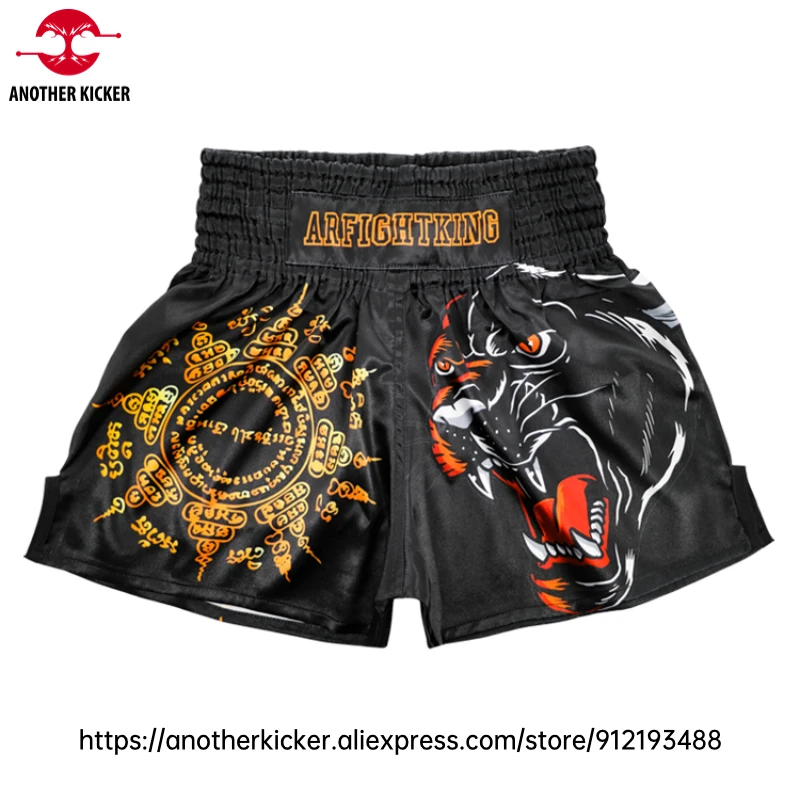 Muay Thai Shorts MMA T Shirt Tiger Sublimated Boxing Shorts Rashguard Set Martial Arts Combat Fight Kickboxing Training Uniform