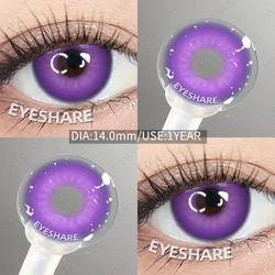 EYESHARE Vibrant Anime Cosplay Colored Contact Lenses - Red, Blue, Green & Pink Eye Enhancement (NEBULA - PURPLE)