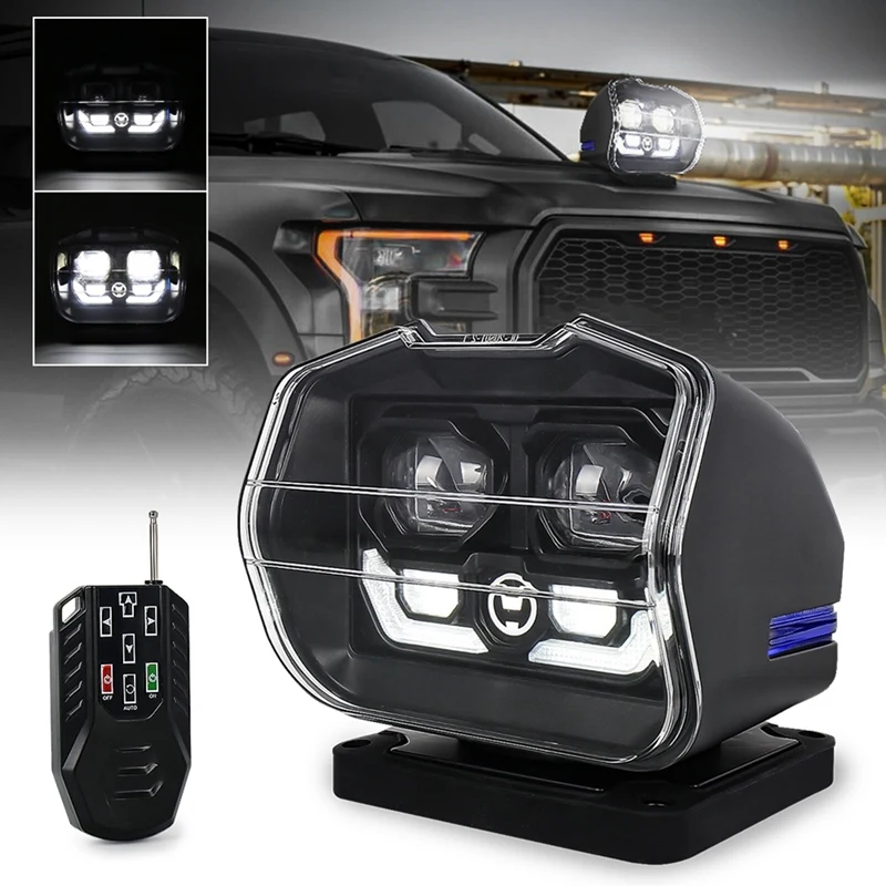 360 Rotate Remote Control Search Light Spotlight For Marine Boat High Brightness Off Road Vehicles