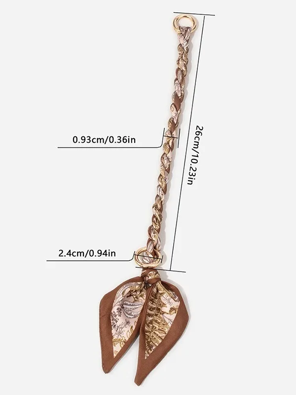 Silk Scarf Ribbon Handbag Strap Chain Fashion Scarf Metal Chain Handle Bag Decor Bow Multi-function Ribbon Handbag Accessories