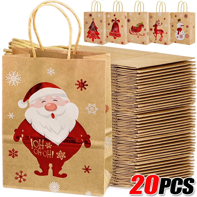 Paper Bags Packs Of Christmas Gift Bags Paper Bag Cute Christmas - Main Image