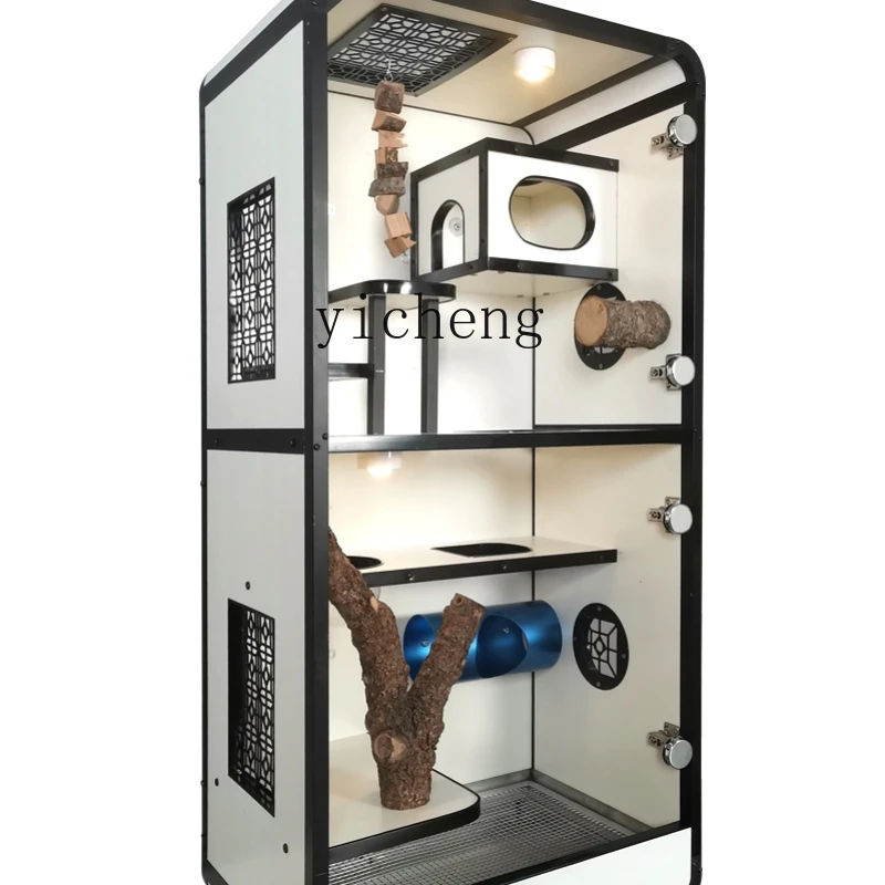 

XL Totoro Cabinet Cage Solid Wood Ice Mat Air Conditioning House Home Castle Pet Cage