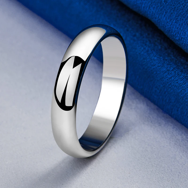 925 Sterling Silver Simple Polished Ring For Fashion Women