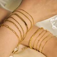 Gold Color Bracelet Stainless Steel Twist Cuban Chain Bracelet for Women Chain Bracelet Jewelry Gifts Wholesale Dropshipping - Image 2