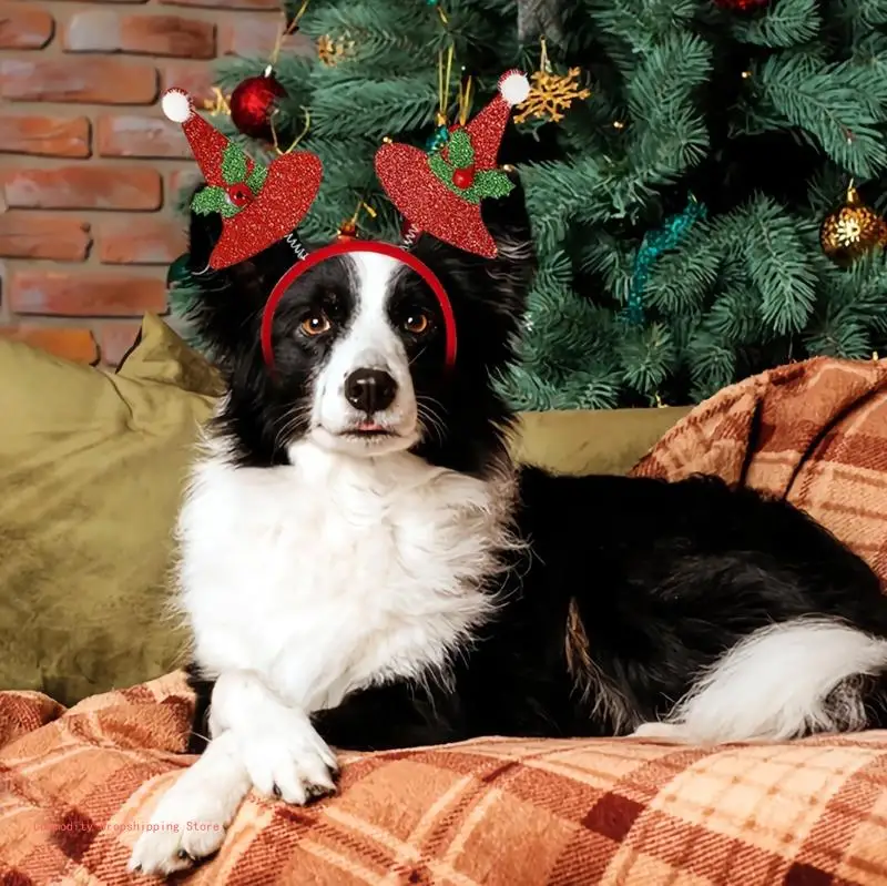 Multifunctional Christmas Pet Headband, Holiday Costume Accessory for Dogs and Cats, Cosplay Props, Ornaments