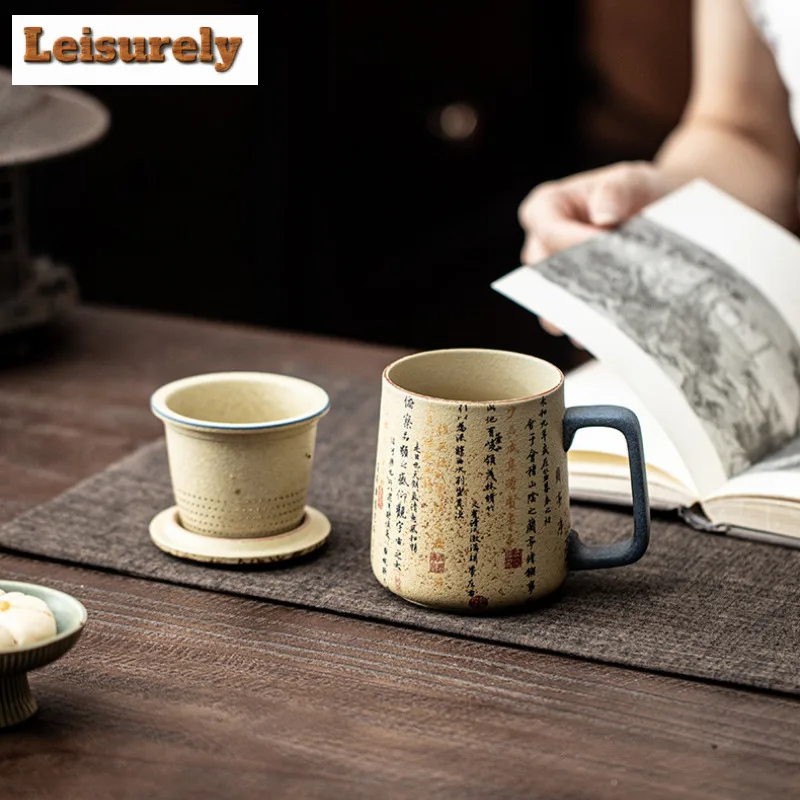 400ML Blue And White Firestone Red Coffee Mug Milk Cup Afternoon Tea Mug Beverage Bottle Personal Office Water Cup Teaware Gift