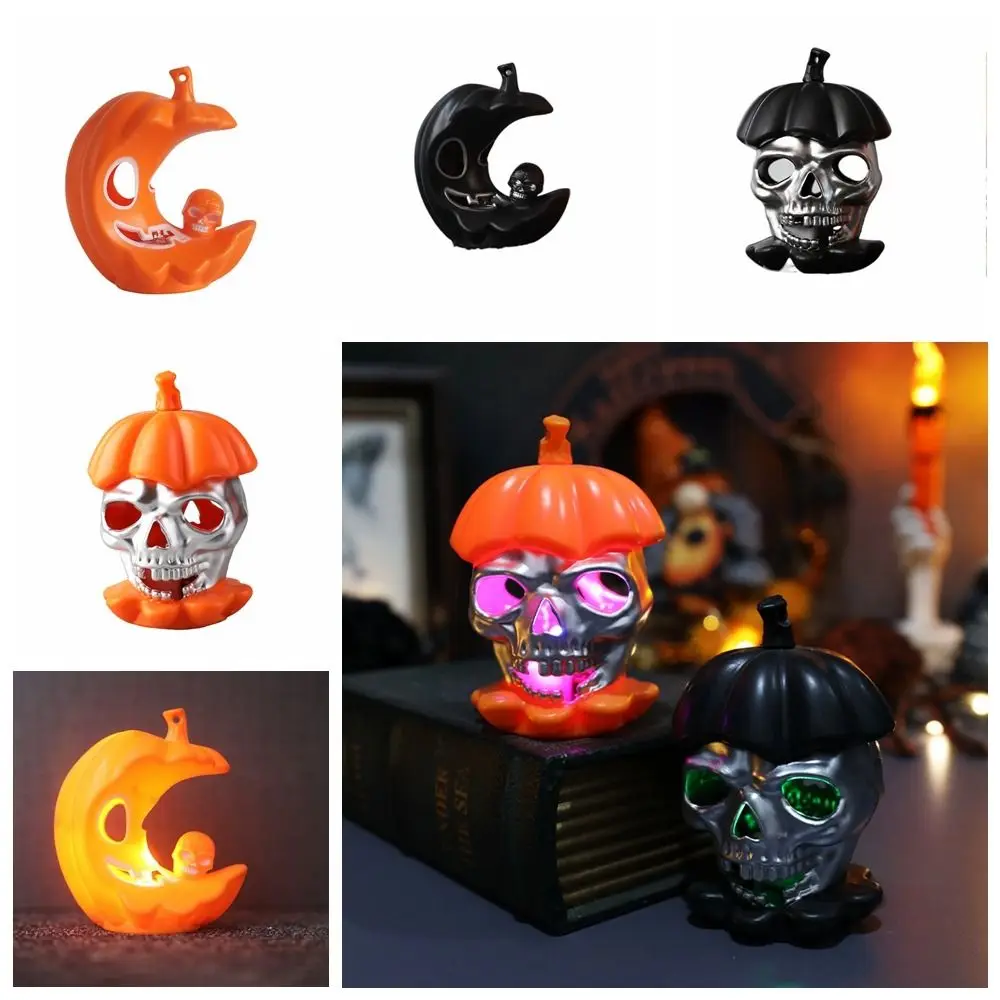 

Pumpkin Skull Halloween Candle Light Funny PP Moon Pumpkin Skull Lamp Craft Scary LED Pumpkin Lantern Decorative Props