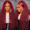 IAMVIP 13x4 Hd Transparent Lace Front Wigs Human Hair For Black Women Deep Remy Human Hair 99j Burgundy Lace Wig Pre Plucked