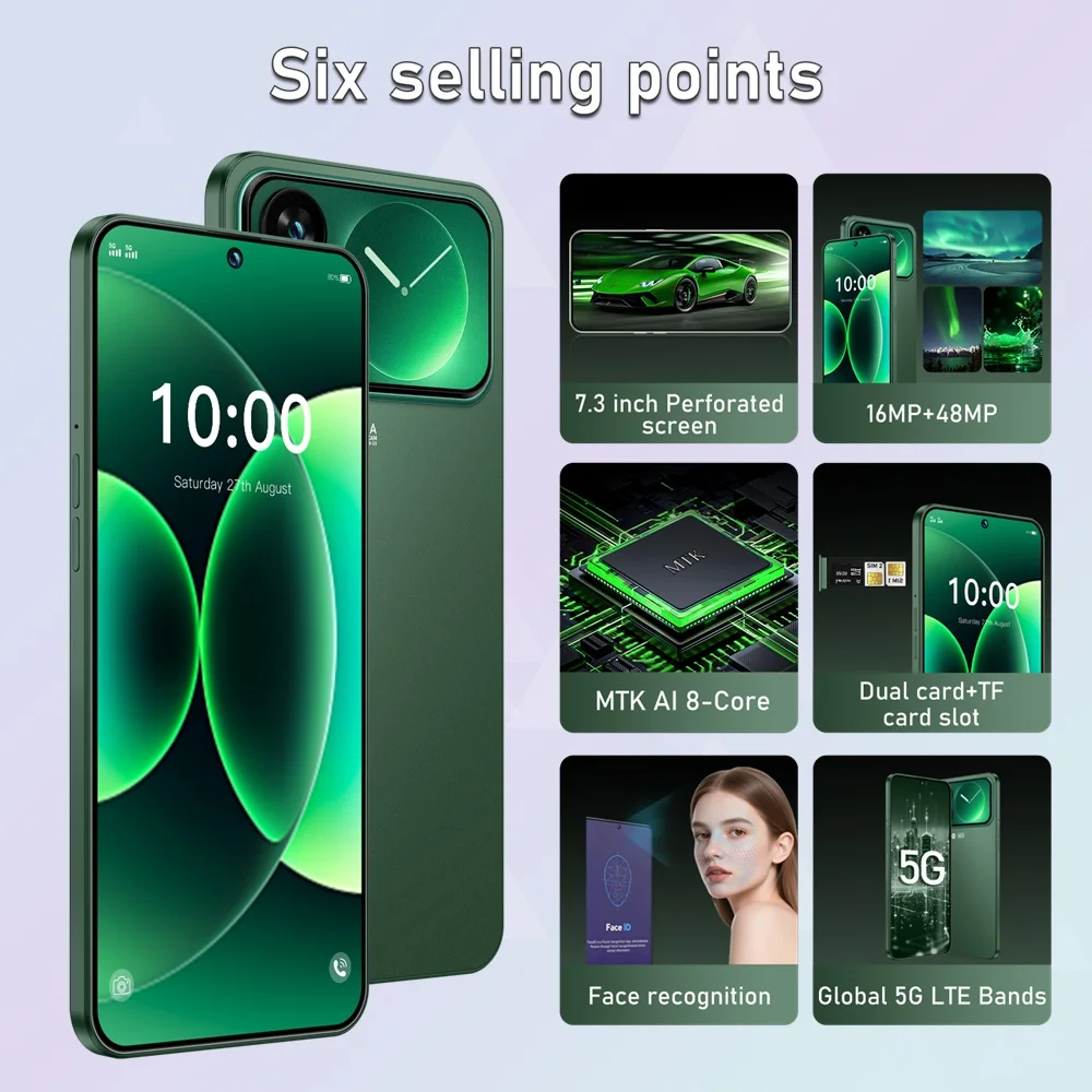 K-Touch M18 Pro Max Smartphone 5G 7.3inch Full Screen 7800mAh Mobile Phones Android Cell Phone 5G Dual SIM Global Version Unlocked 22GB 2TB Smart Phones