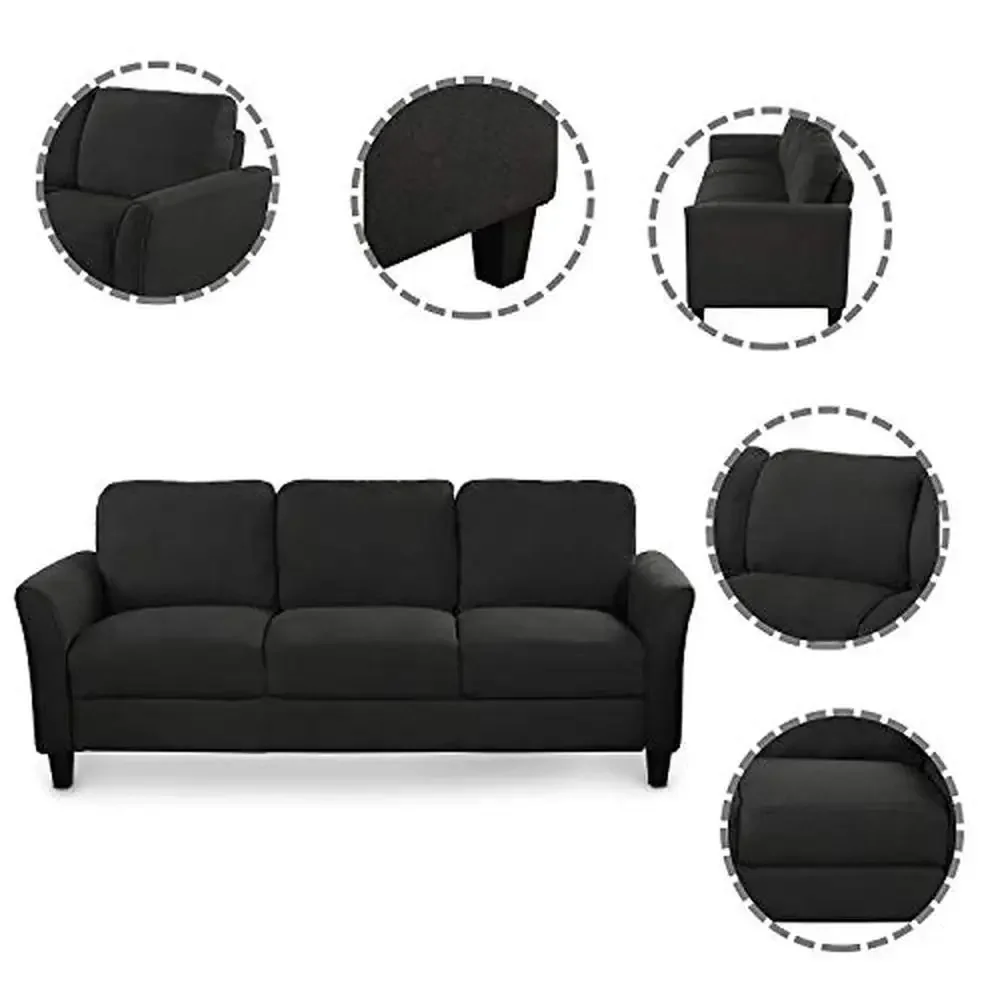 Linen Upholstered 2-Piece Living Room Furniture Set Includes 3-Seater Sofa and Loveseat Sofa