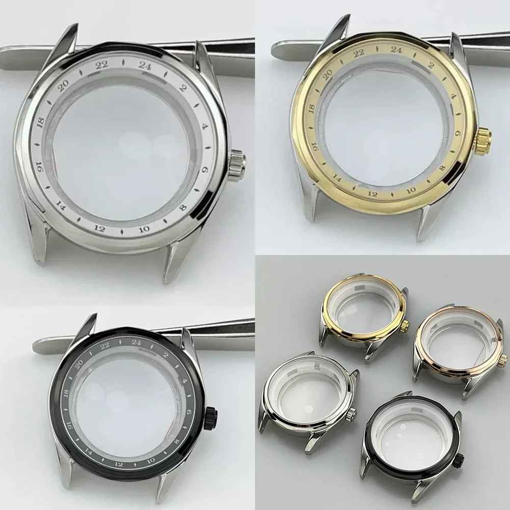 

Часы из нержавеющей стали, серебристые, розовые/черные/золотистые, диаметром 39 мм, с сапфировым стеклом, для часов NH35 NH36 4R35A 4R36A, с циферблатом 34 мм