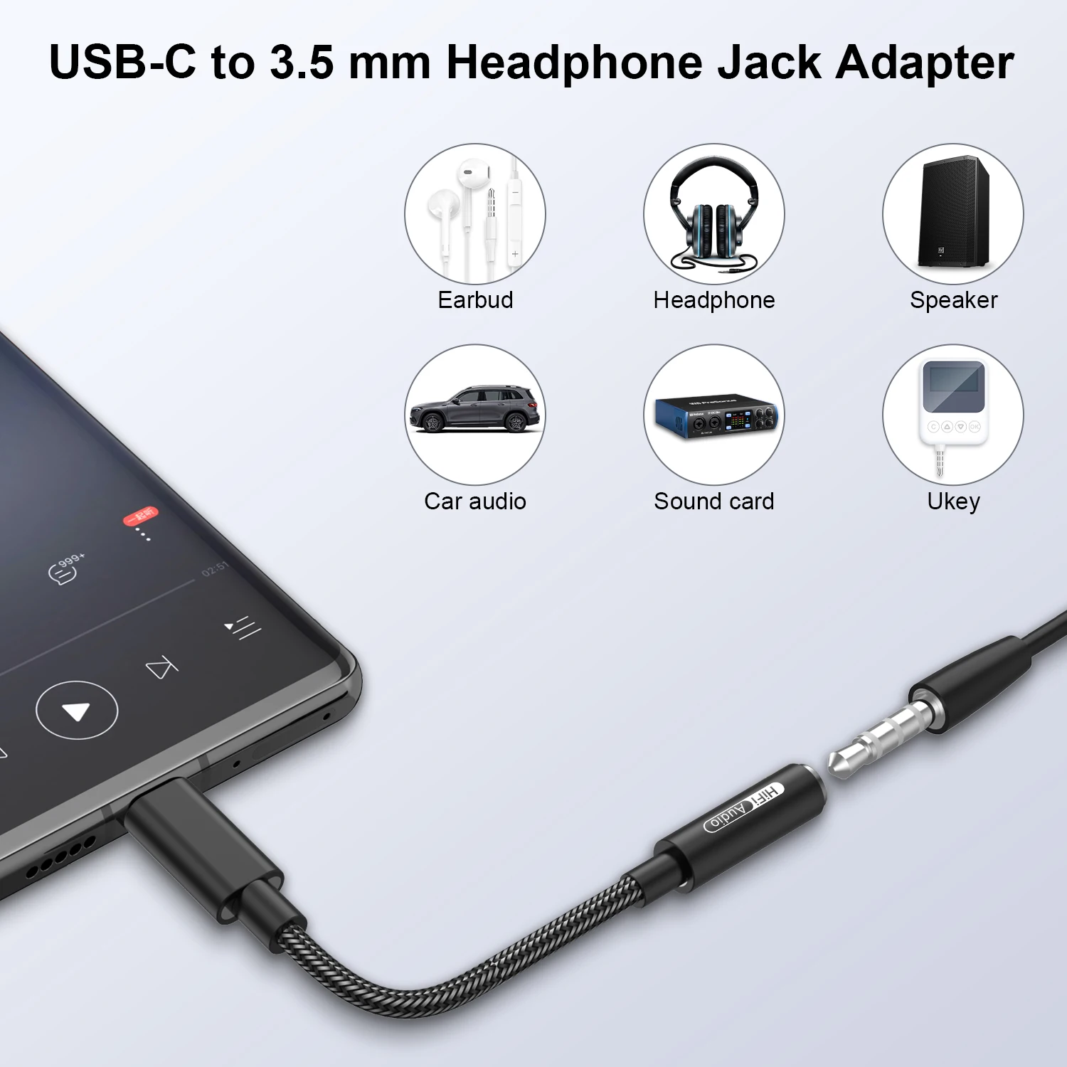 ALC5686 CX31993 HiFi DAC USB Type C To 3.5mm AUX Digital Audio Cable DAC For Android Type C to 3.5 Headphones Adapter Decode Amp