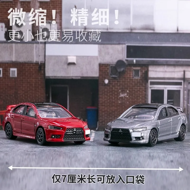 TOMY Mitsubishis JDM Lancer Evo X 합금 자동차 다이캐스트 및 장난감 차량 자동차 모델 어린이를위한 미니어처 스케일 모델 자동차