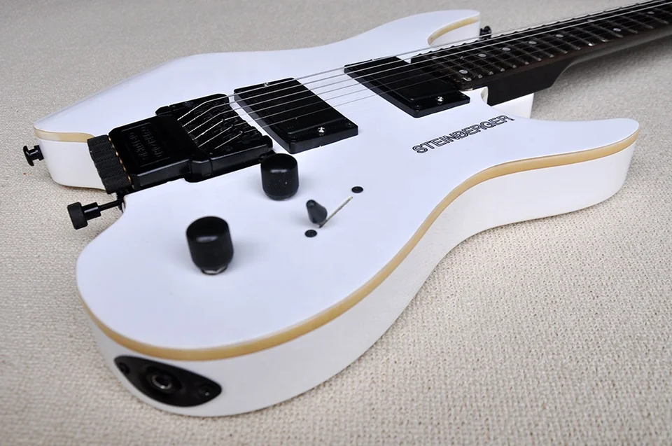 ヘッドなしの6弦エレキギター,24フレットの弦,ローズウッド製