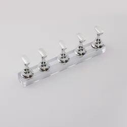 Chess-Inspired Acrylic Nail Display Stand Set - Magnetic Fingernail Practice and DIY Tool (Silver)