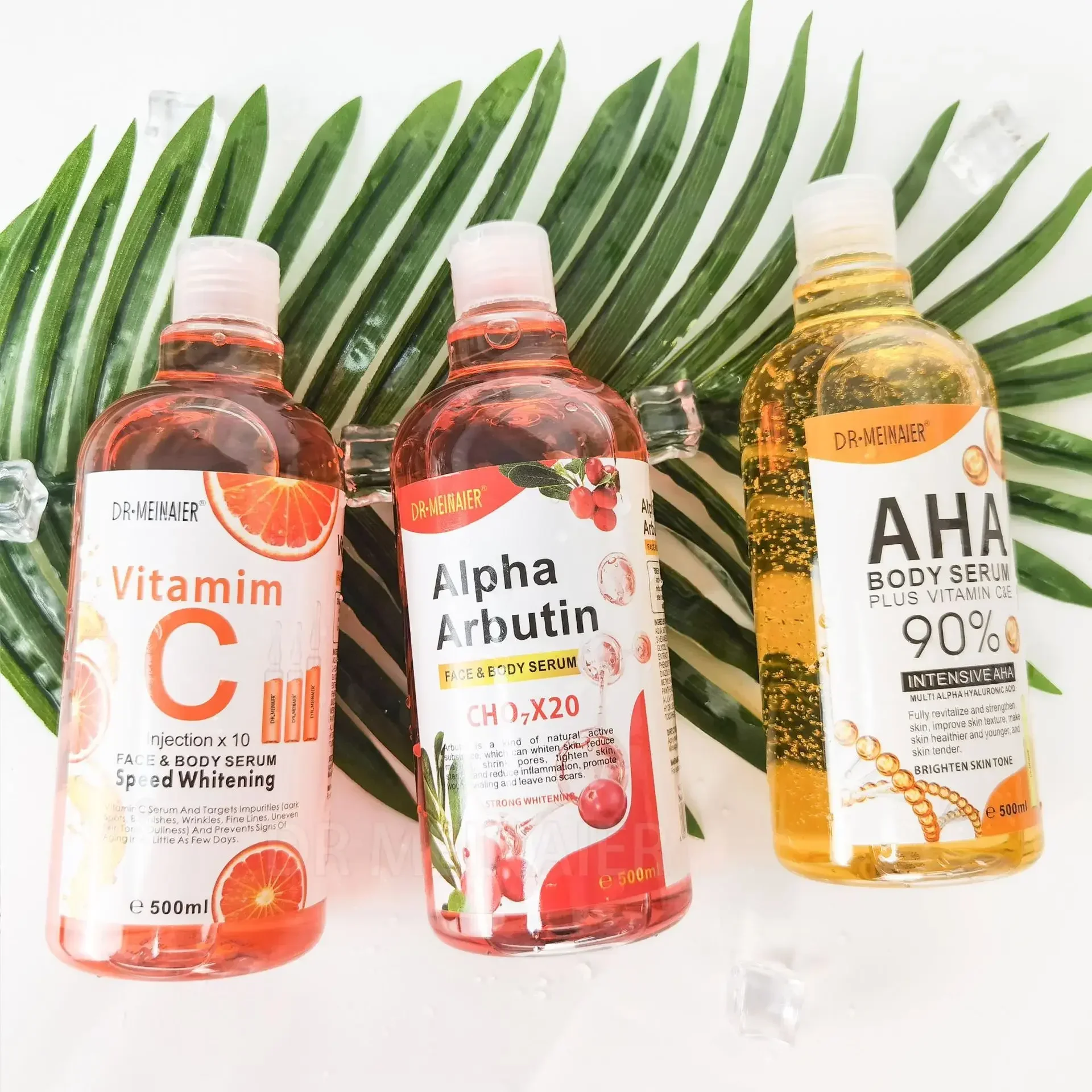 500ml Hyaluronic Acid, Nicotinamide Vitamin C AHA Face Serum Spots Eraser Corrector Whitening Moisturizing Lightening Body Serum 4