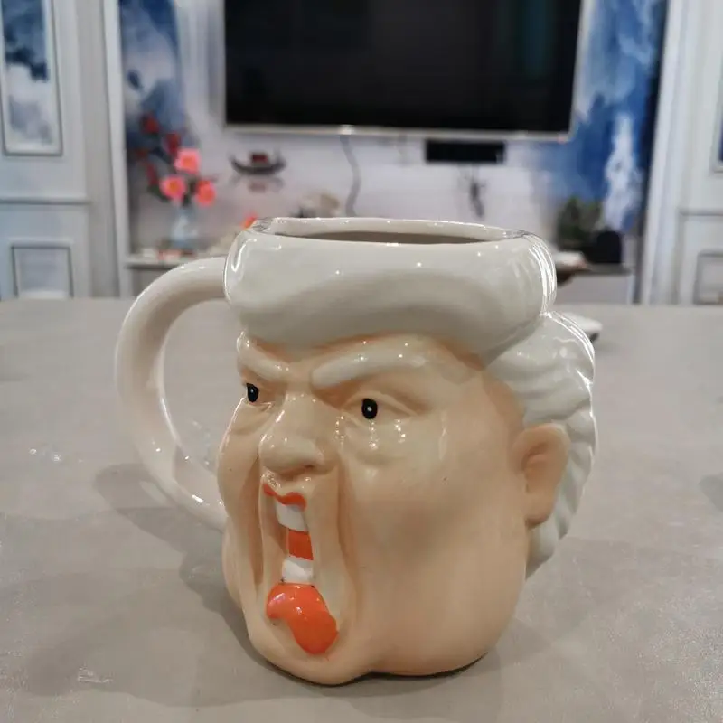 

Кофейная кружка Трампа, чашки для чая, молока, питьевые керамические чашки, забавная скульптурная кружка Трампа, креативная статуя, чашка для воды, 3D статуя Трампа, кружка для сока