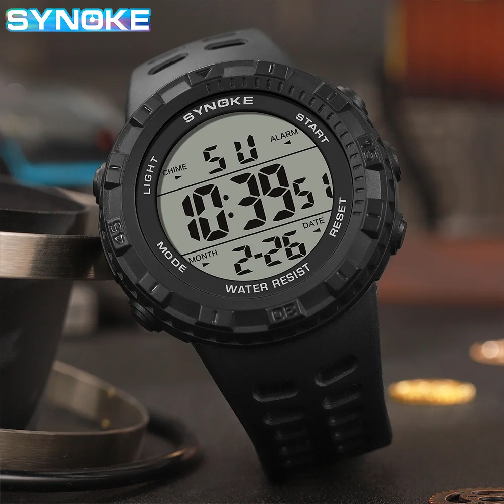 SYNOKE Men Multifunction Watches Fashion Outdoor Sport Watch  Alarm Clock Chrono 5Bar Waterproof Digital Watch New reloj hombre 4