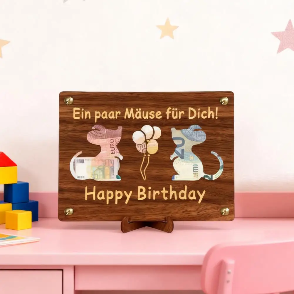 20*15cm Wooden Money Holder Envelope Hollow-out Cash Holder Wedding Cash Gift Holder For Christmas Birthday Graduation Festival