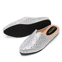 2025 Latest Design Nigeria Silver Color Half Shoes Elegant Flat Shoes for Woman Fashion Comfortable Party Slippers - Image 5