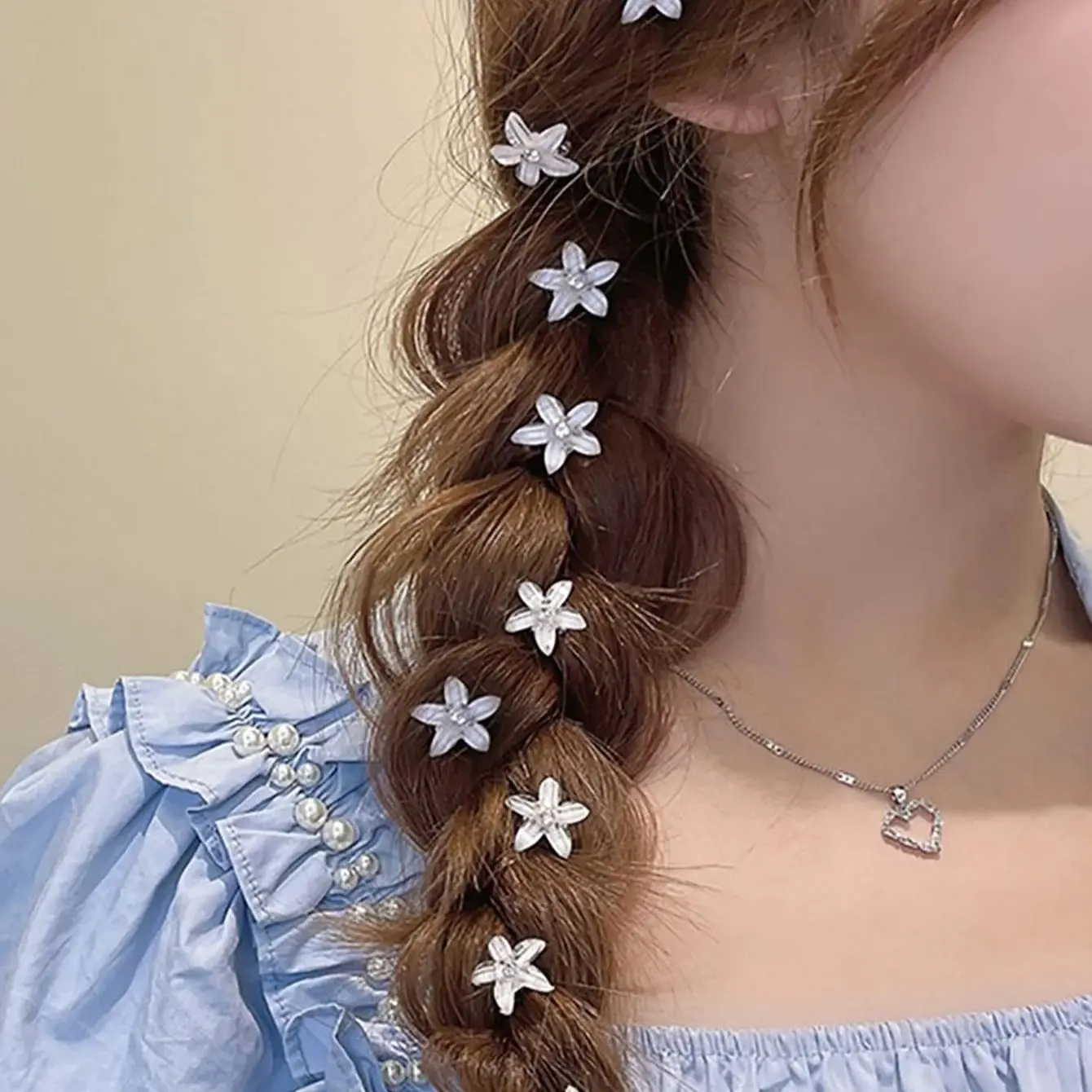 Hair Clip Braided Small Flower Hair Buttons Hairpin For Everyday Styling Suitable For Travel Mini Claw Accessories 10pcs