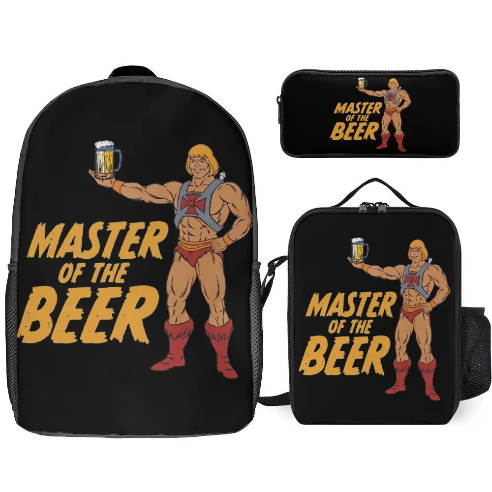 3 In 1 Set 17 Pollici Zaino Lunch Bag Pen Bag He-Man E The Masters Of The Universe Skeletor Vintage 8 Secure Graphic Cool Cozy