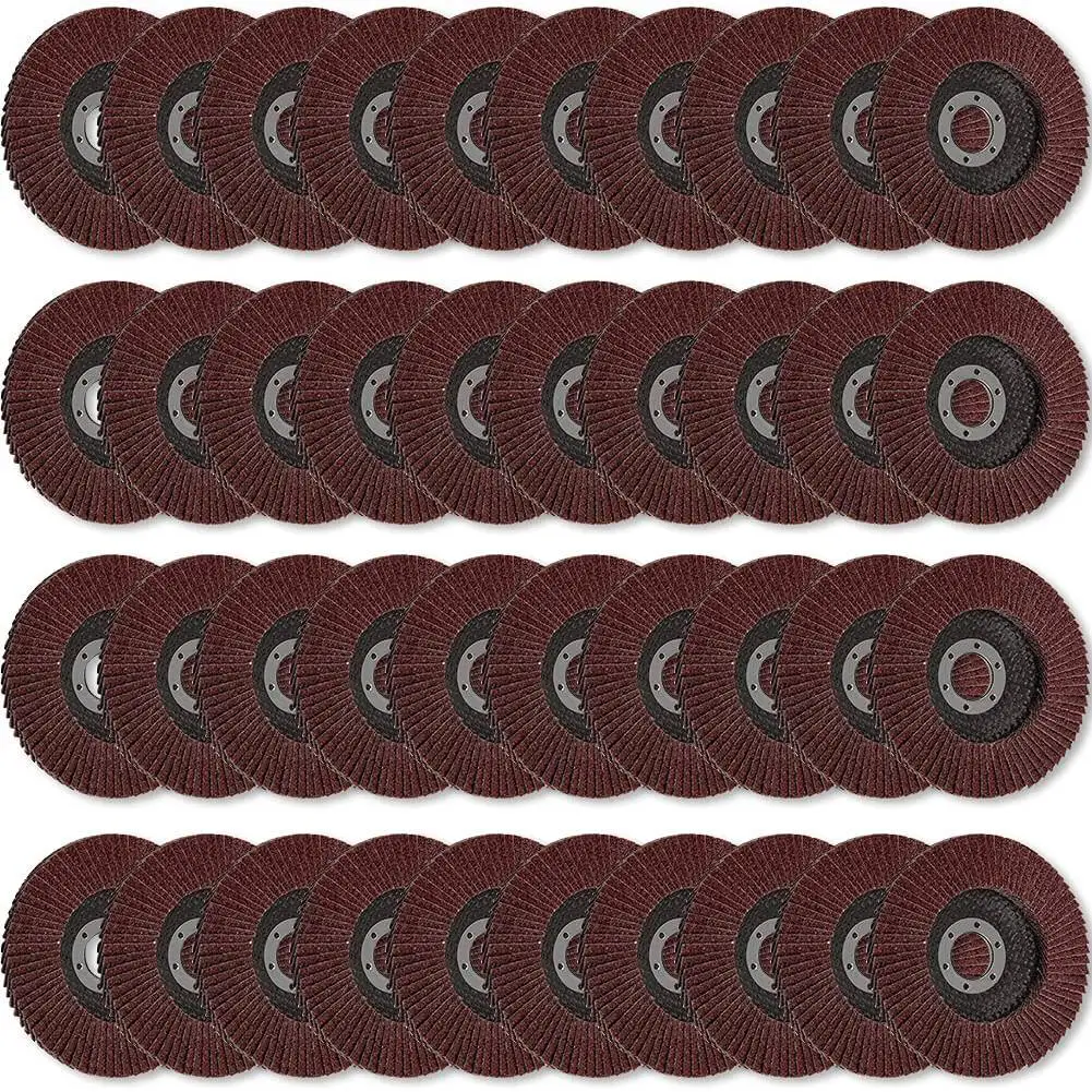 

40 Pack 4 1/2 Inch Flap Discs Angle Grinder Sanding Discs Assorted 40/60/80/120 Grit Flap Sanding Disc