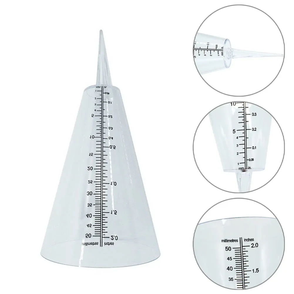 1*Conical Rain Gauge Plastic Clear Outdoor Home Garden DIY Craft Tool Professional 10*21.5cm For Easy Observation Tools New