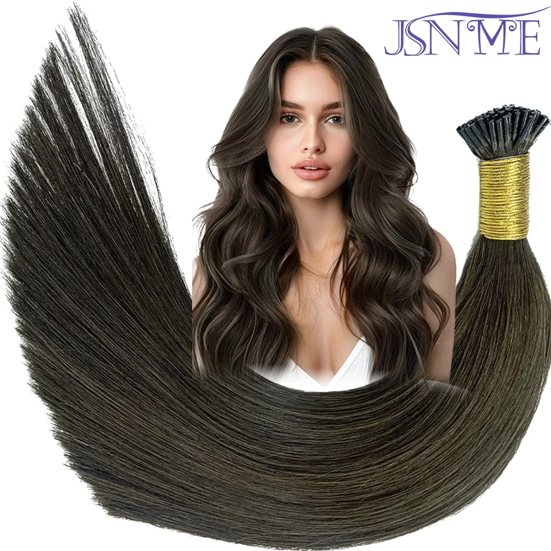 Hair extensions JSNME I Tip hair extensions natural real human fusion capsule keratin hair extensions black brown blonde 1g/strand for salon