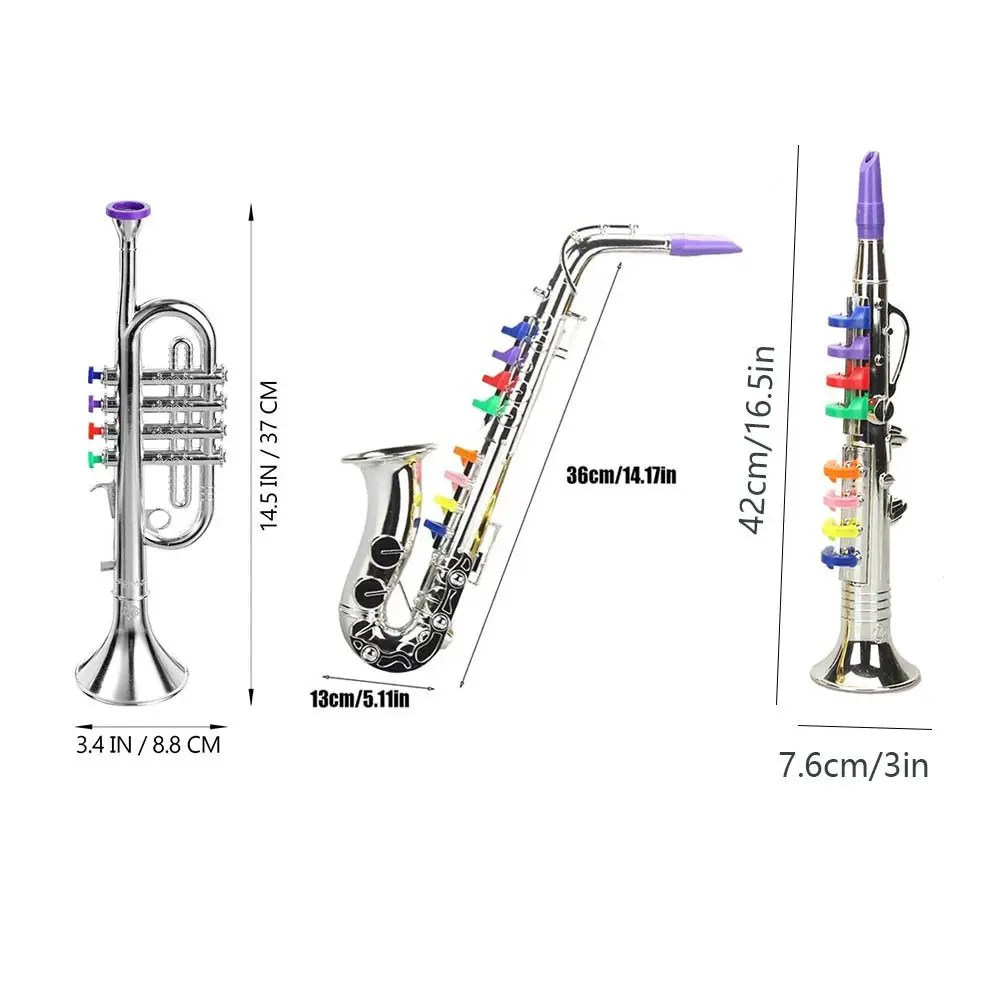 Silver Gold Kids Saxophone Toy Four-tone Teaching Aids Musical Instruments Instruments Horn Simulated Musical