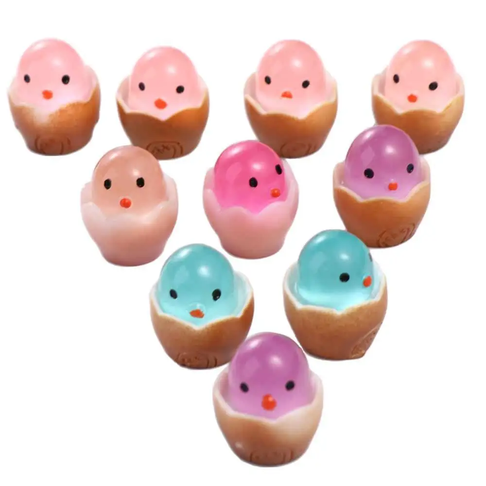 

Мультяшное милое светящееся украшение для курицы, миниатюрные Ландшафтные куклы, фигурки, украшение для курицы, универсальная милая форма